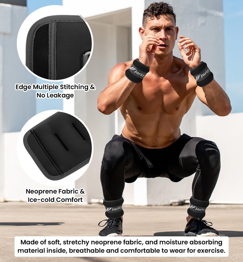 JORICY Ankle Weights A Pair of 1/2/3/4/6/8/10/12/20 LBS Wrist Leg Arm Weights for Women Men with Adjustable Straps, Strength weighted for Physical Therapy Running Walking Fitness Gym Workout - Image 2